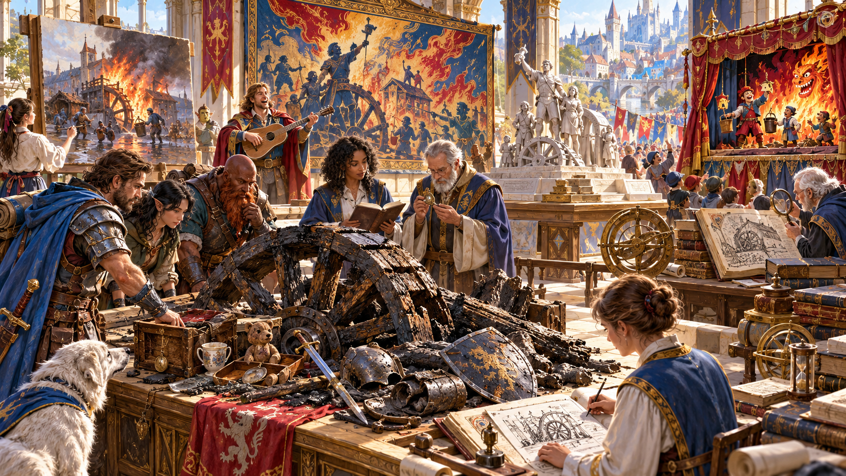 Burned relics compared with a witness painting, tapestry, monument, puppet show and scholarship